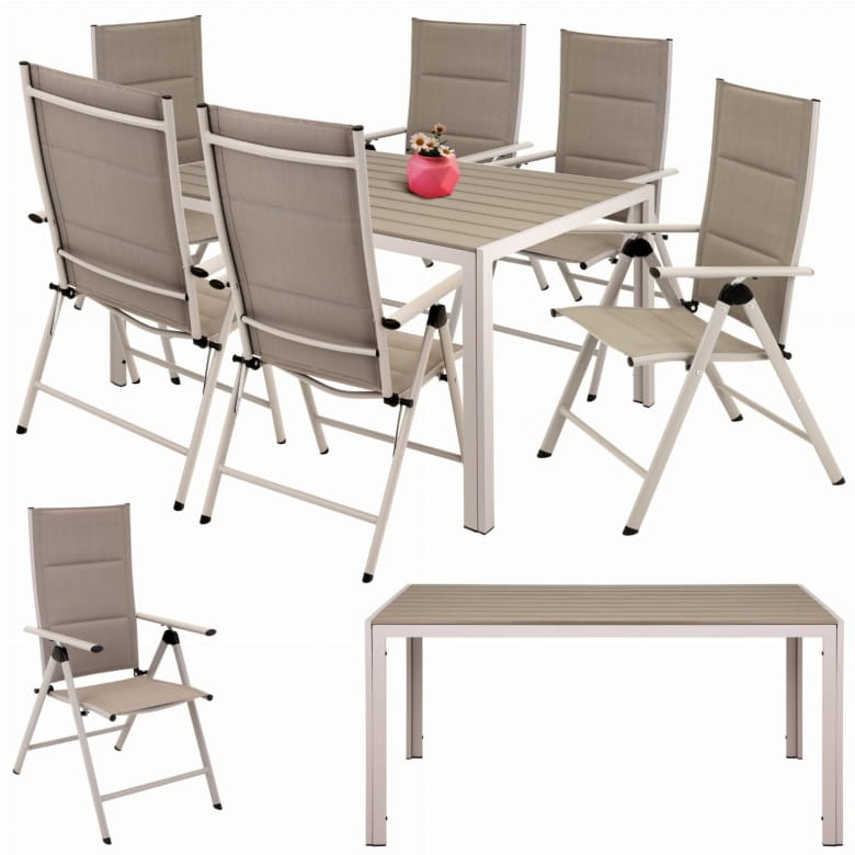 Zestaw mebli ogrodowych - 6 x krzesło i stół