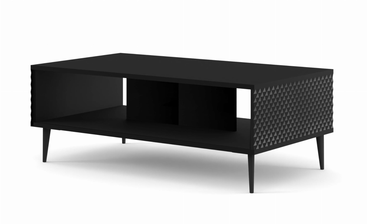 Ravenna PC Diament Stolik kawowy 90x60 czarny mat, czarny połysk, czarna szpilka
