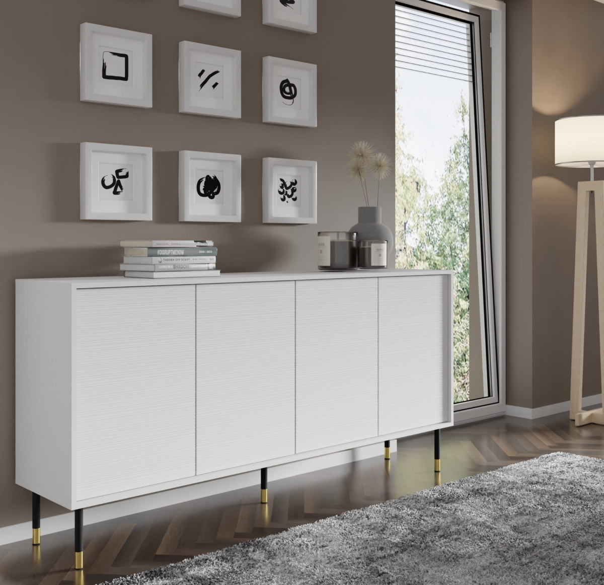 Komoda Sherwood 4D 180 biały mat