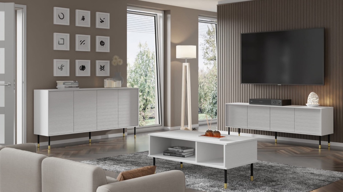 Stolik kawowy Sherwood 110x55 biały mat