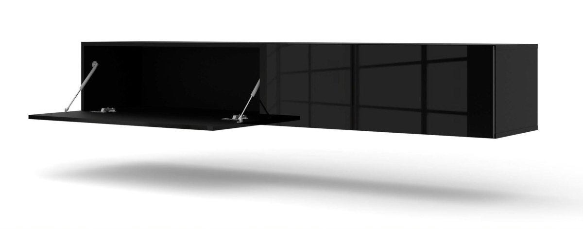 Szafka wisząca RTV Bingo 180 czarny mat / czarny połysk