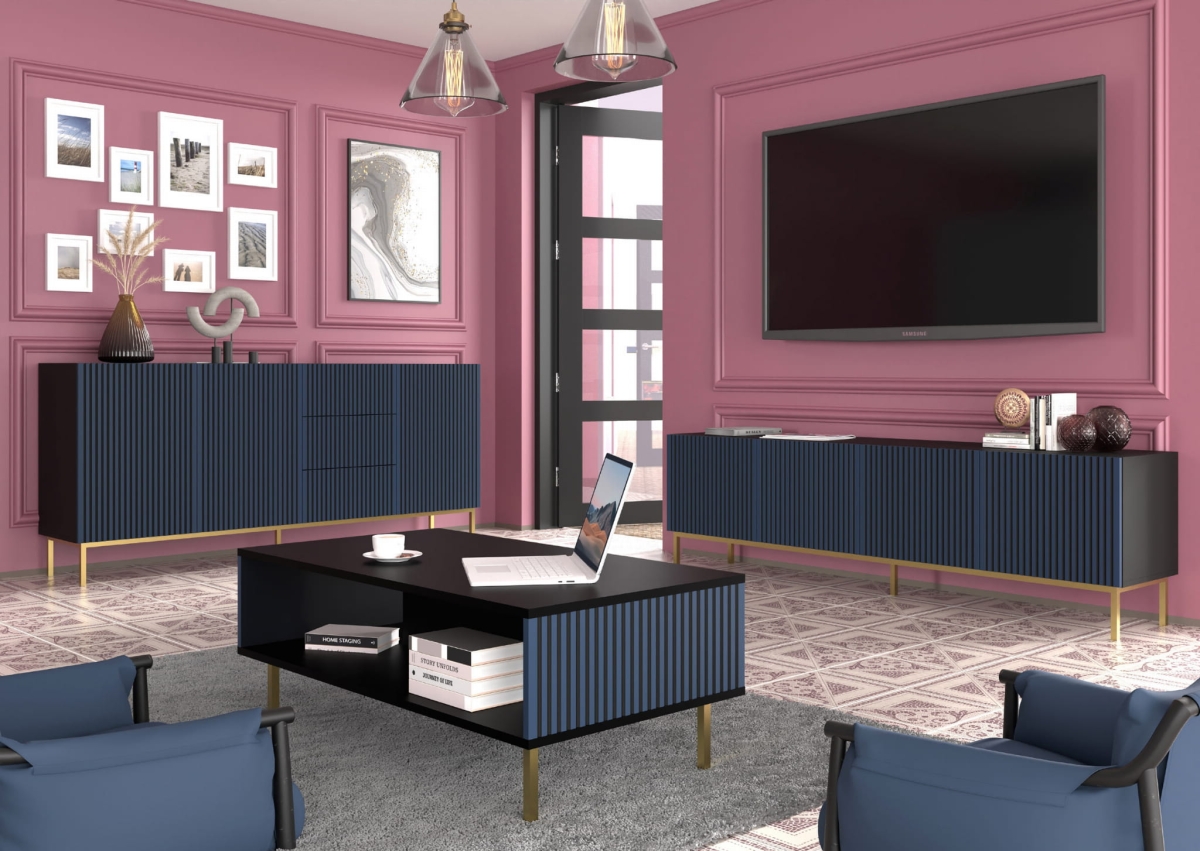 Ravenna F Stolik kawowy 90x60 frez MDF malowany z ramą