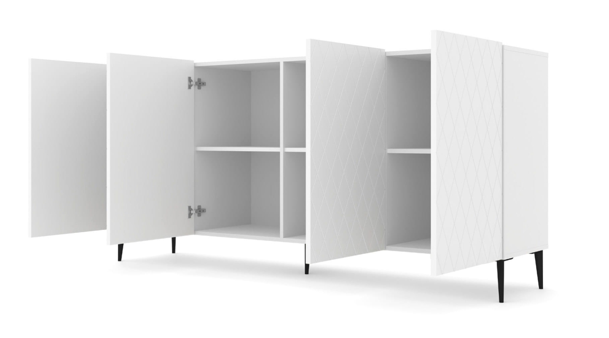Komoda Diuna 4D 192 cm biały mat MDF szpilka