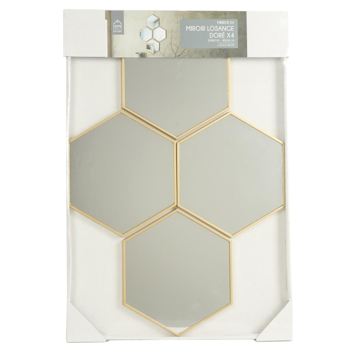Zestaw 4 luster Diamond złoty