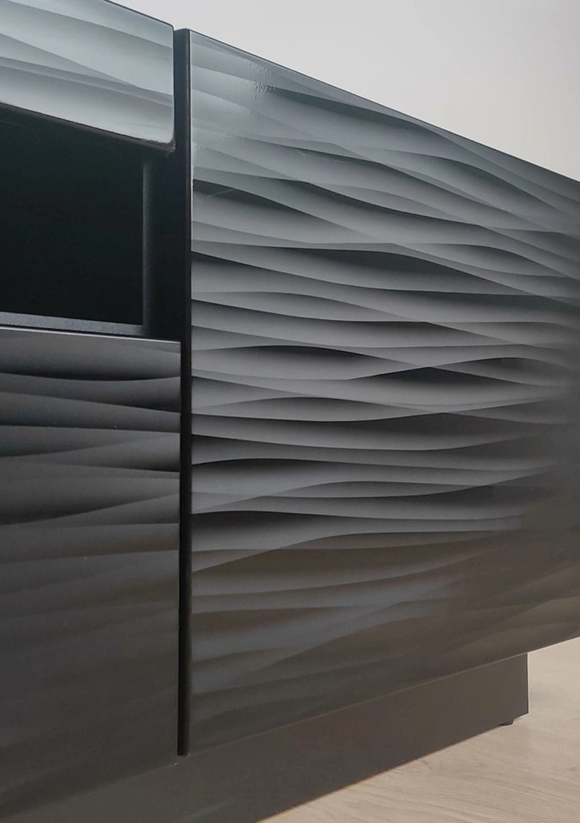 Szafka RTV Aura 200 cm uniwersalna wisząca stojąca czarna sahara