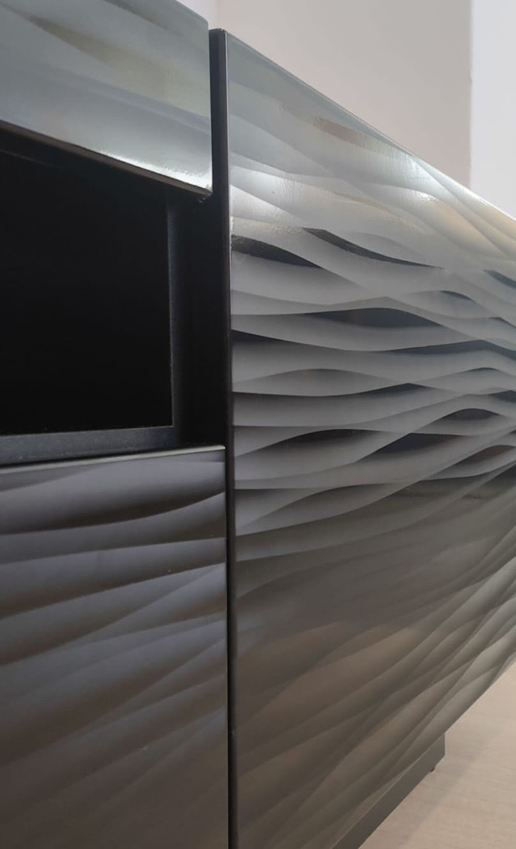 Szafka RTV Aura 150 cm uniwersalna wisząca stojąca czarna sahara