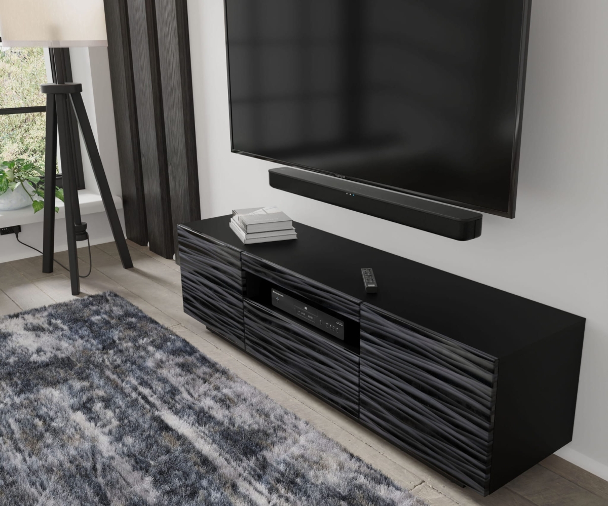 Szafka RTV Aura 150 cm uniwersalna wisząca stojąca czarna sahara