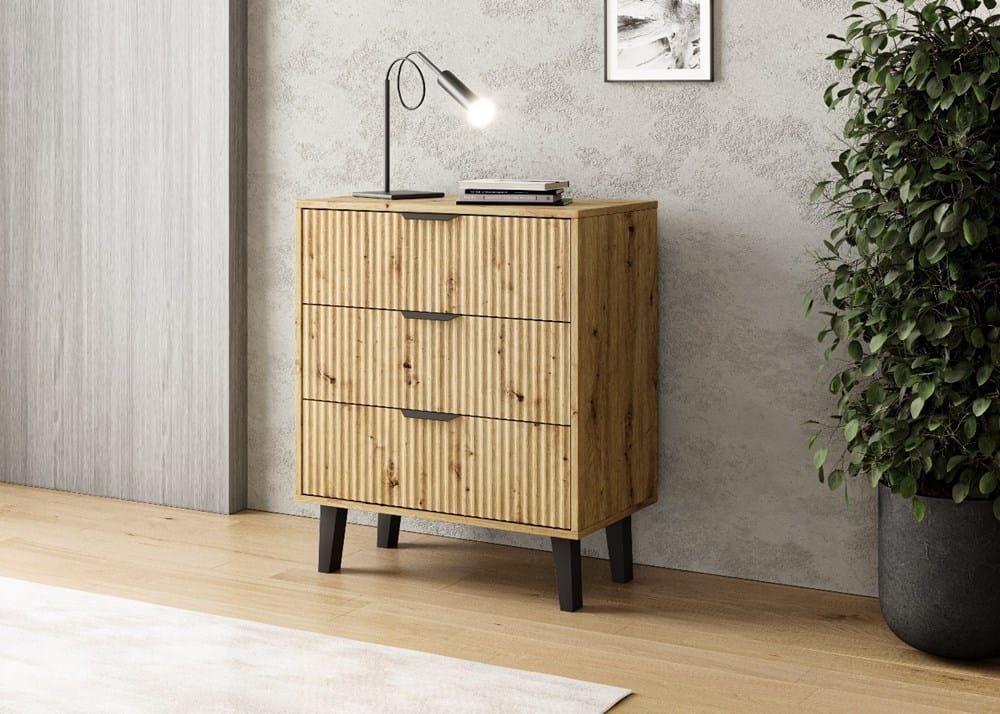 Komoda Scandi 3S SLIM DĄB ARTISAN
