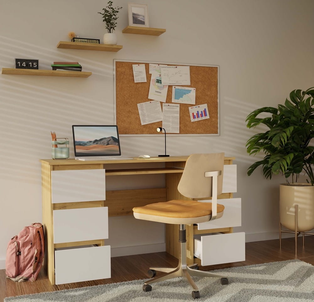 Biurko Kuba KUBA DĄB ARTISAN BIEL