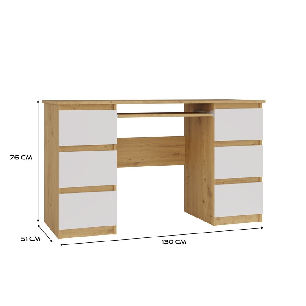 Biurko Kuba KUBA DĄB ARTISAN BIEL