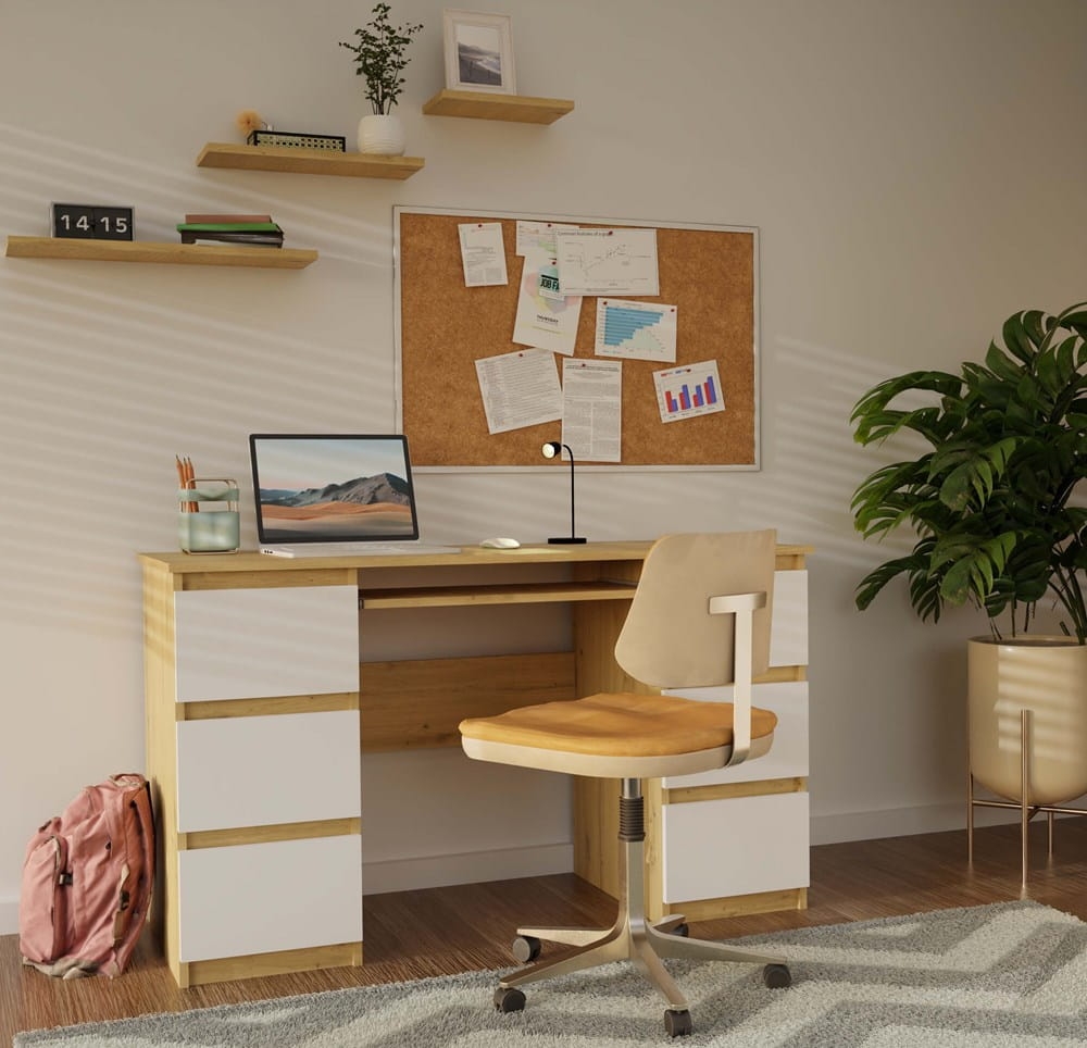 Biurko Kuba KUBA DĄB ARTISAN BIEL