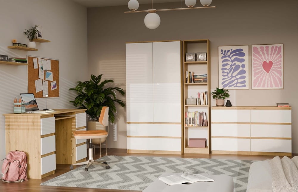 Biurko Kuba KUBA DĄB ARTISAN BIEL