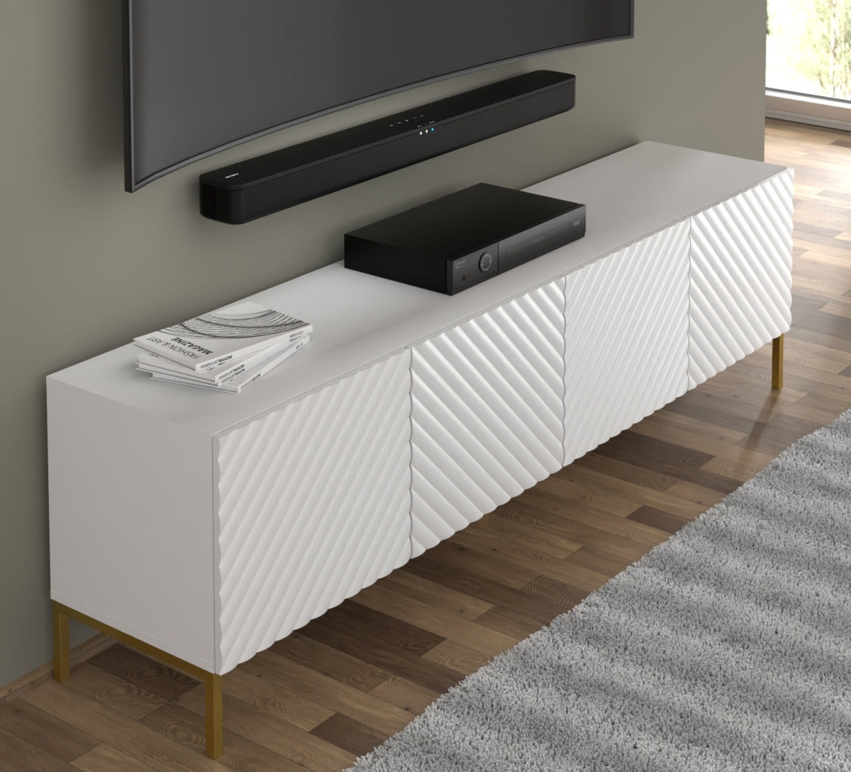 Szafka RTV Surf 200 4D biały mat