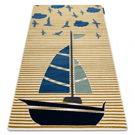 Dywan PETIT SAIL łódka, żaglówka złoty 80x150 cm