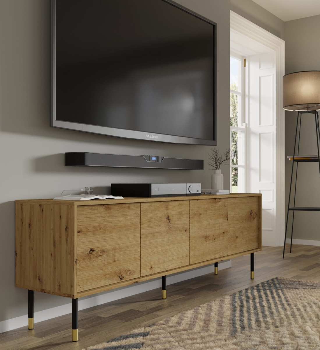 Szafka RTV Sherwood 4D 180 dąb artisan