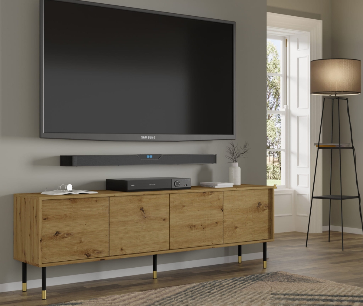 Szafka RTV Sherwood 4D 180 dąb artisan