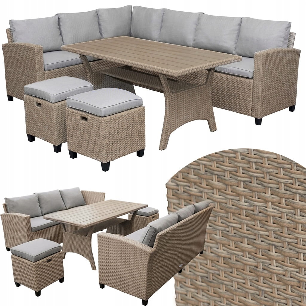 Narożnik ogrodowy VENEZIA - technorattan beż