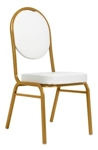 Krzesło bankietowe białe ze złotym stelażem Hestia 