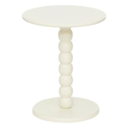 Stolik kawowy okrągły 38 cn, biały do salonu Chamlo