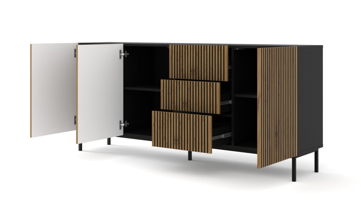 Ravenna F Komoda 200 3D3S frez MDF malowany z ramą