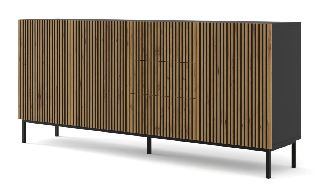 Ravenna F Komoda 200 3D3S frez MDF malowany z ramą