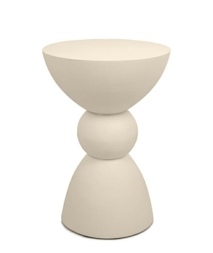 Stolik okrągły 35 cm, beżowy do salonu w stylu skandynawskim Tadao MaMaison