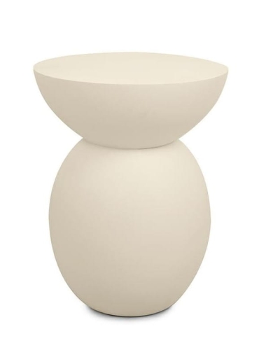 Stolik okrągły beżowy 38 cm, do salonu w stylu boho Arene MaMaison