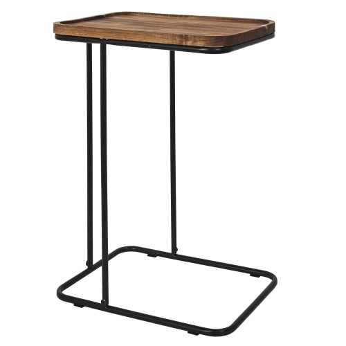 Stolik pomocniczny akacja/czarny Meleto 