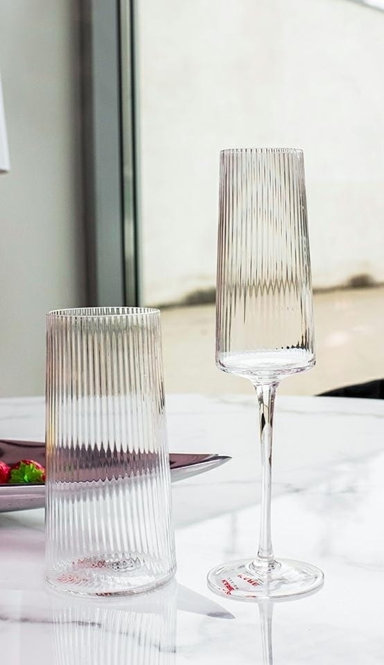 KARE kieliszek do szampana RIFFLE 215 ml transparentny