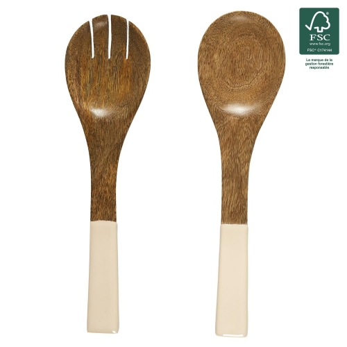 Zestaw sztućców do serwowania z drewna mango Dune 