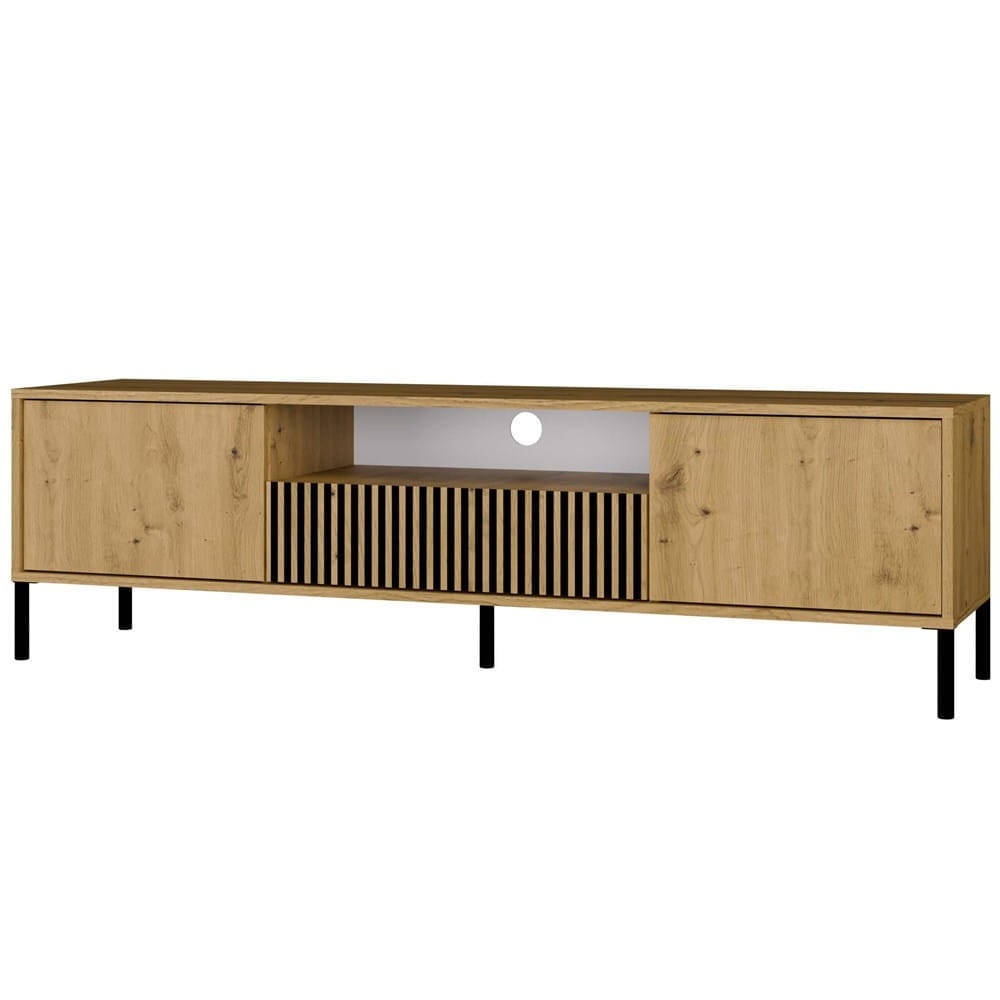 SZAFKA RTV KAMARO 160 DĄB ARTISAN Front ryflowany + Klasyczny