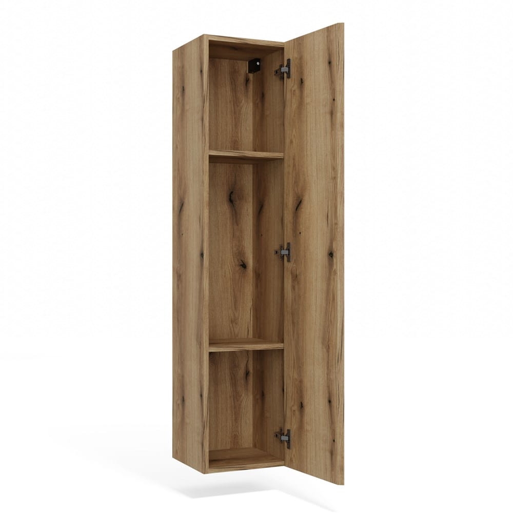 SZAFKA ŁAZIENKOWA WISZĄCA SŁUPEK REGAŁ TIGO 1D DĄB EVOKE RYFLOWANY FRONT