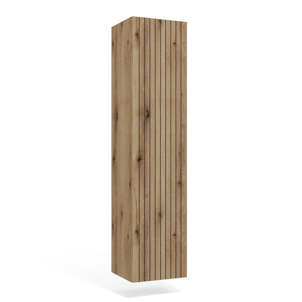 SZAFKA ŁAZIENKOWA WISZĄCA SŁUPEK REGAŁ TIGO 1D DĄB EVOKE RYFLOWANY FRONT
