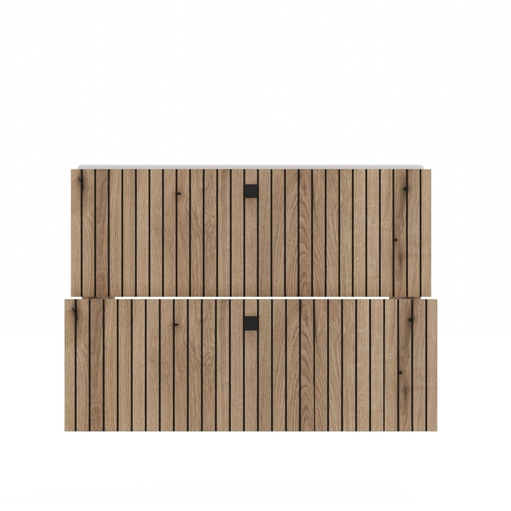 SZAFKA POD UMYWALKĘ TIGO 80 2S DĄB EVOKE RYFLOWANY FRONT + UMYWALKA