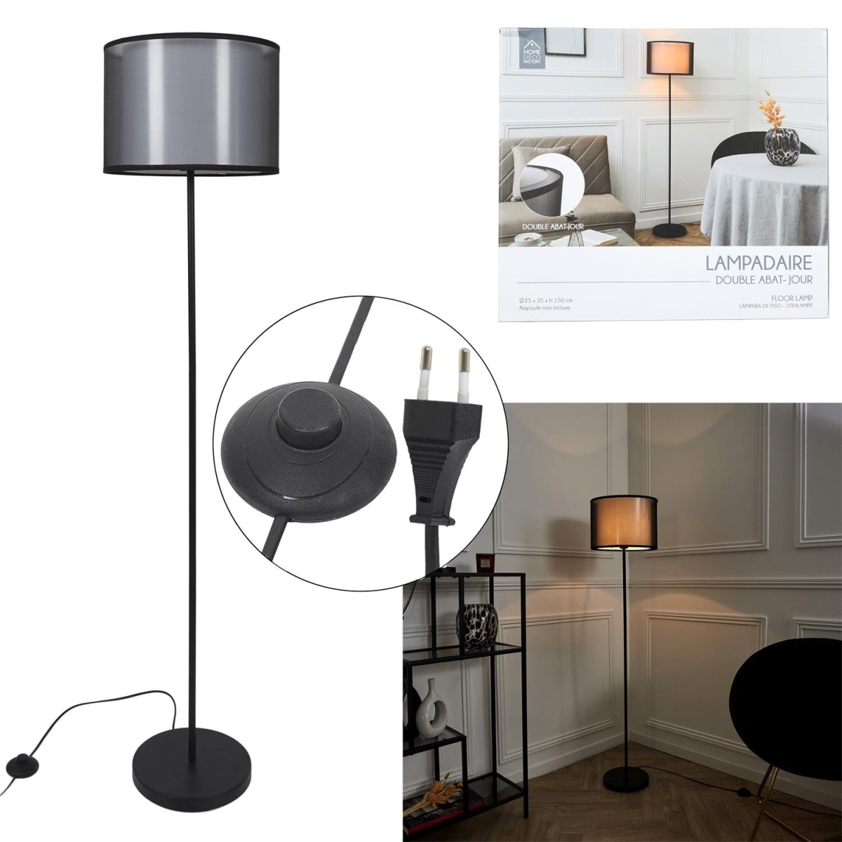 Lampa podłogowa Shade czarna