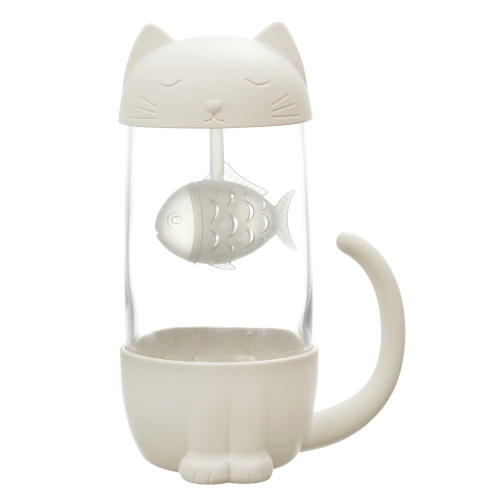 Kubek Kawaii z zaparzaczem Kotek z rybką 300ml