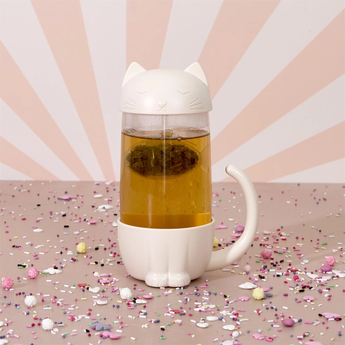 Kubek Kawaii z zaparzaczem Kotek z rybką 300ml
