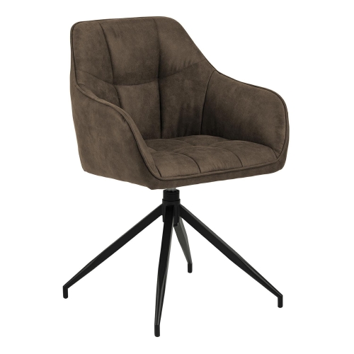 Krzesło kubełkowe brązowe, do salonu z funkcją obrotu Brenda