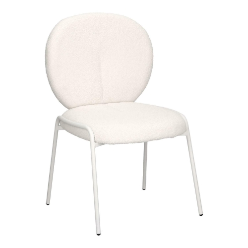 Krzesło białe w tkaninie boucle Bianco 