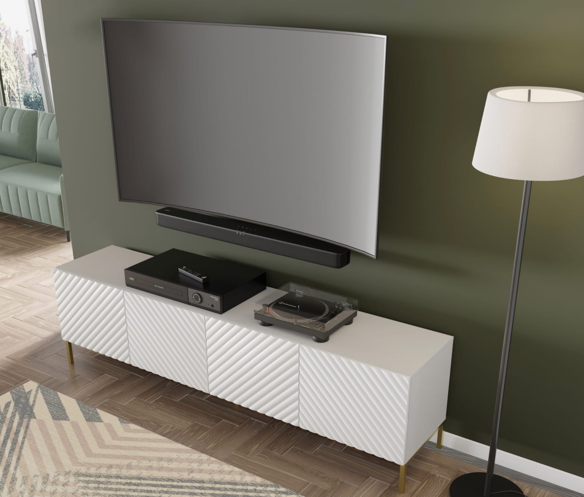 Szafka RTV Surf 200 4D biały połysk