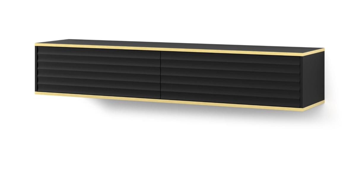 Szafka RTV wisząca Wabi 180 czarny mat