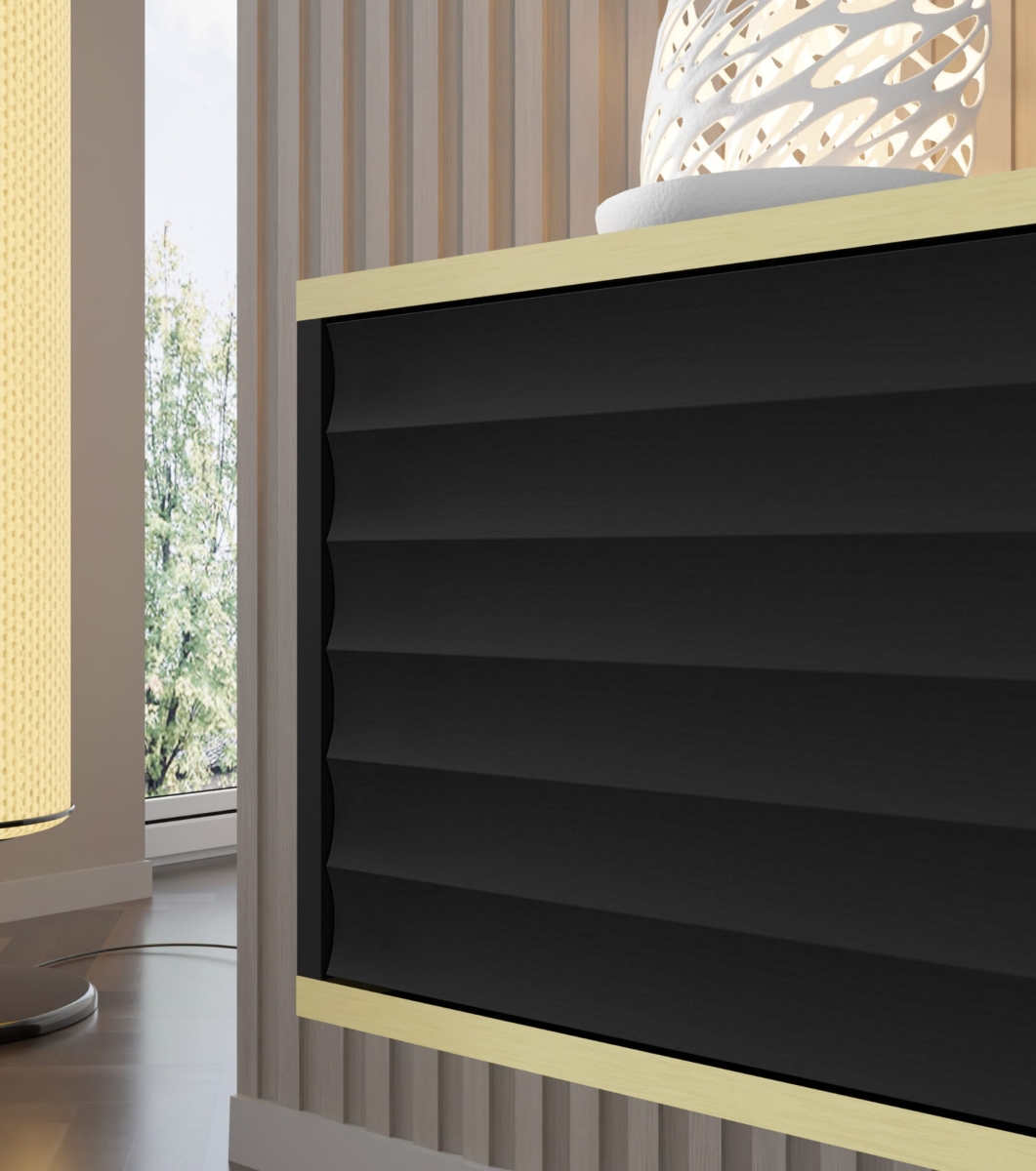 Szafka RTV wisząca Wabi 180 czarny mat