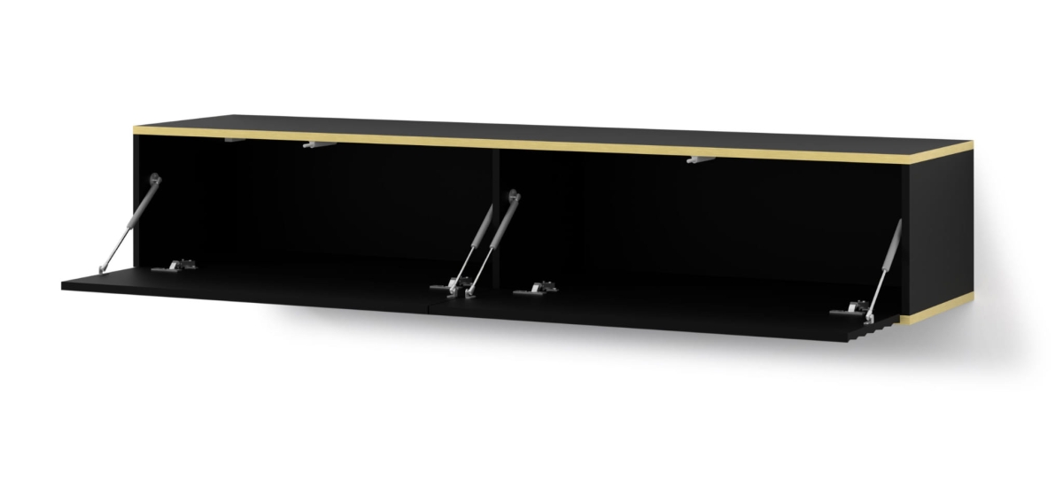 Szafka RTV wisząca Wabi 180 czarny mat