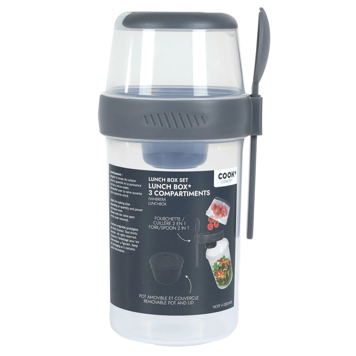 Lunch box z 3 przegródkami niebieski