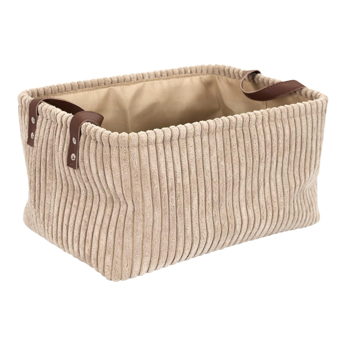 Zestaw 3 koszy Sztruks taupe