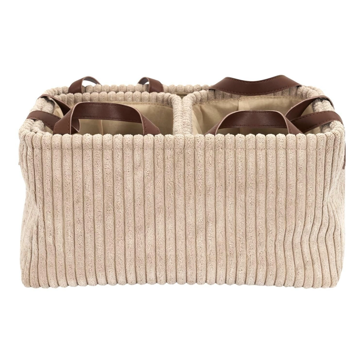Zestaw 3 koszy Sztruks taupe