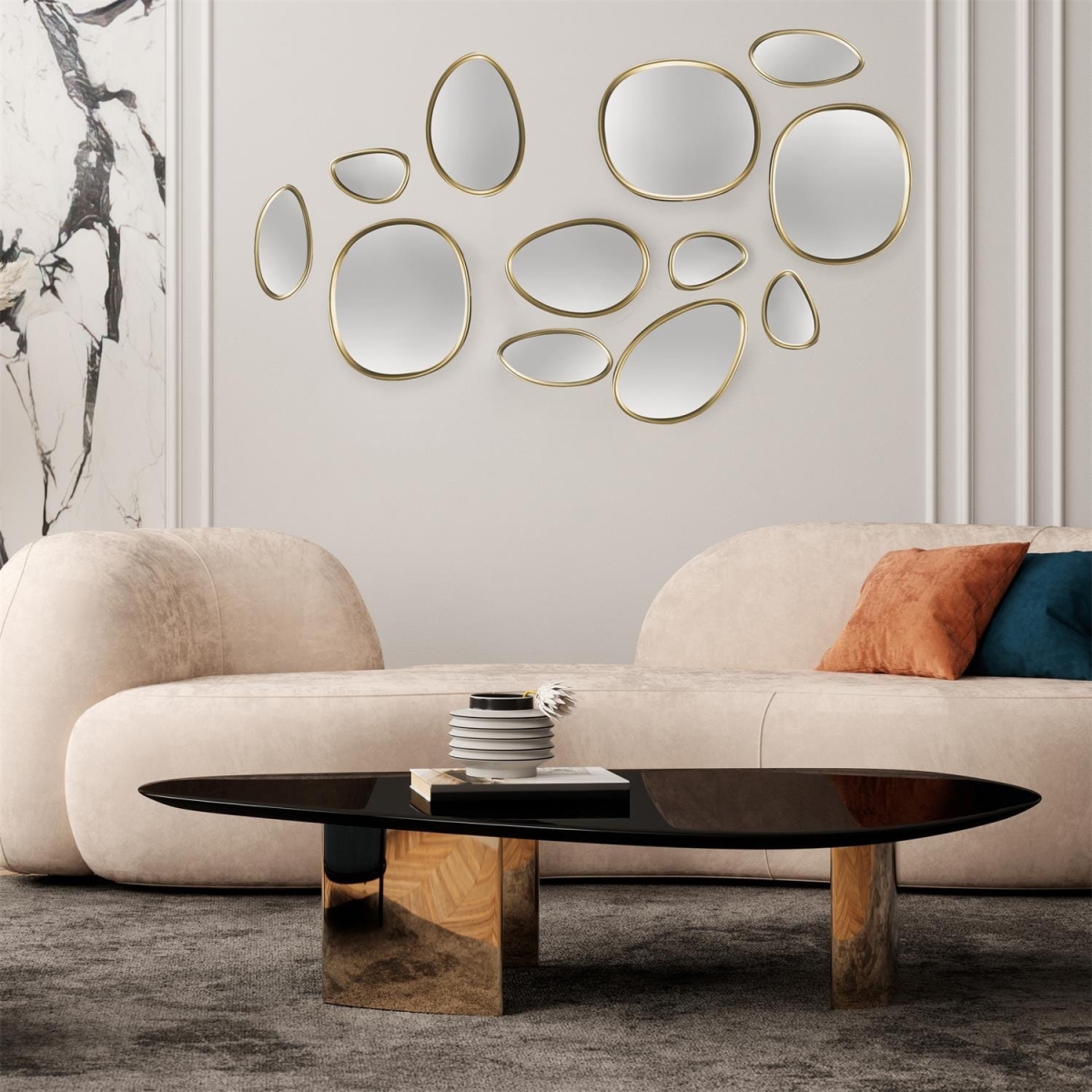 Zestaw 5 luster Organic Shape złote