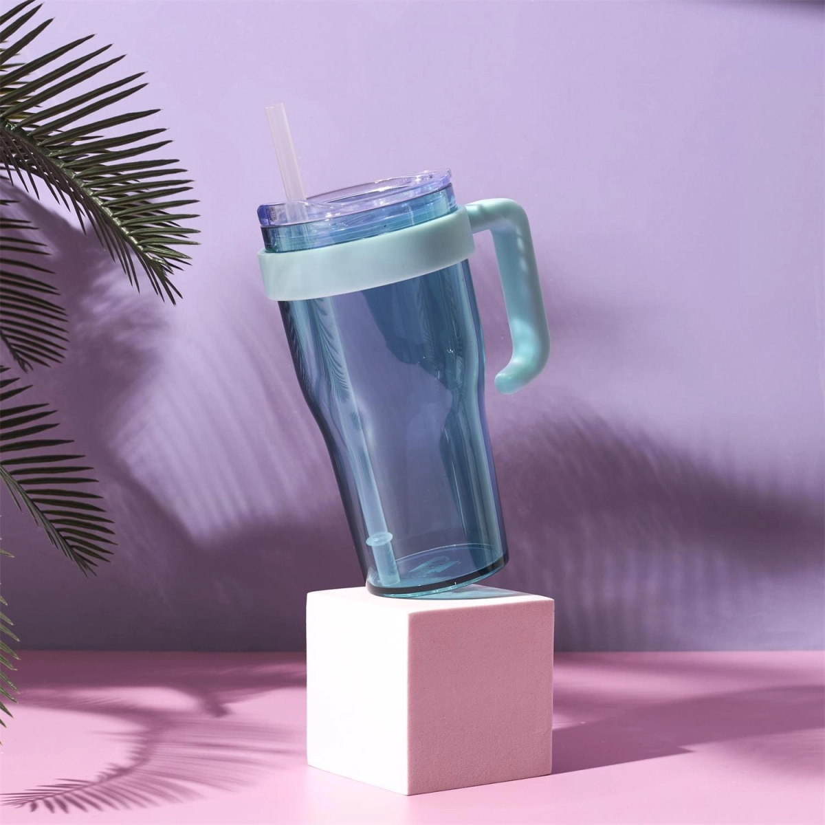 Kubek termiczny Mini Miami niebieski transparentny