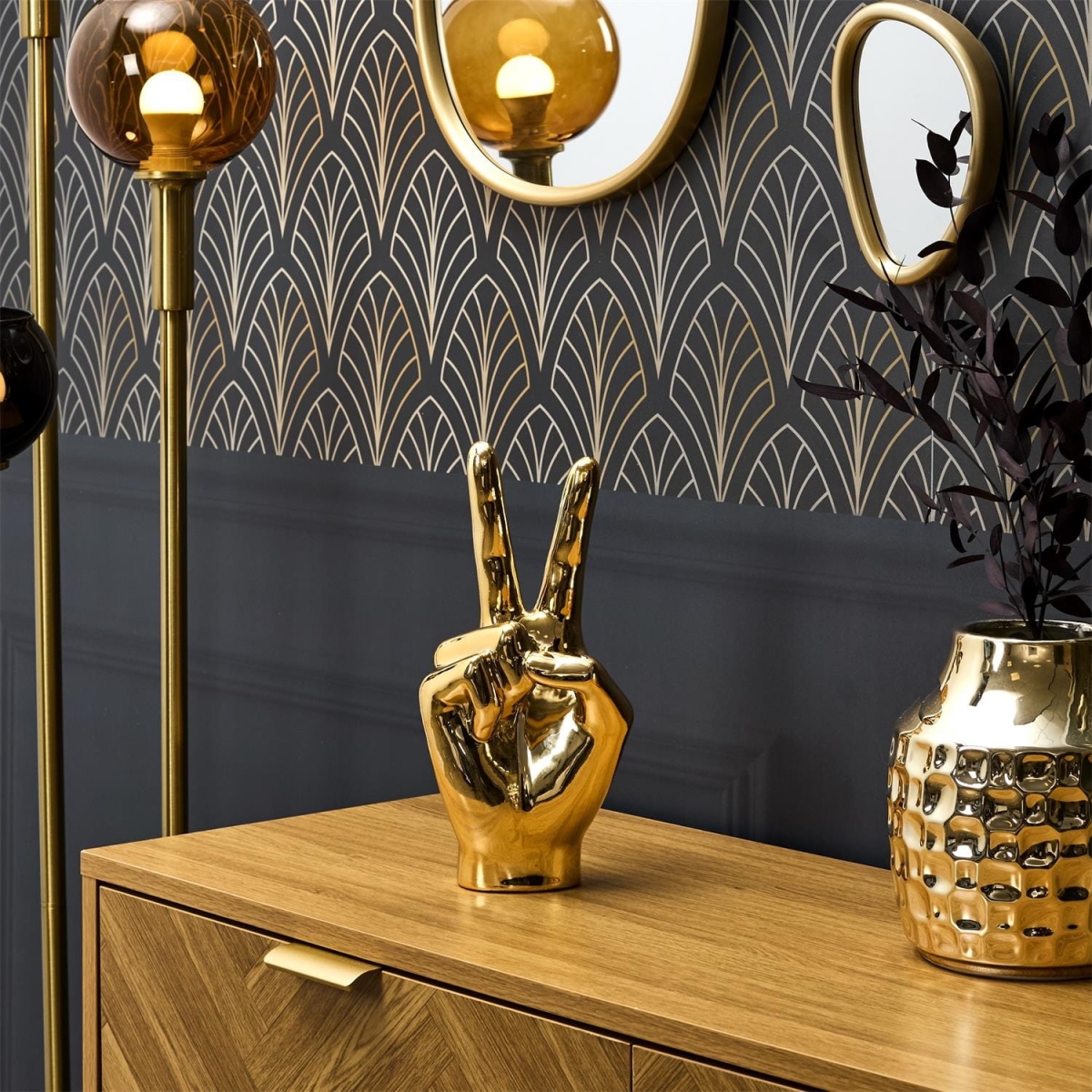 Dekoracja, figurka Dłoń Victoria złota