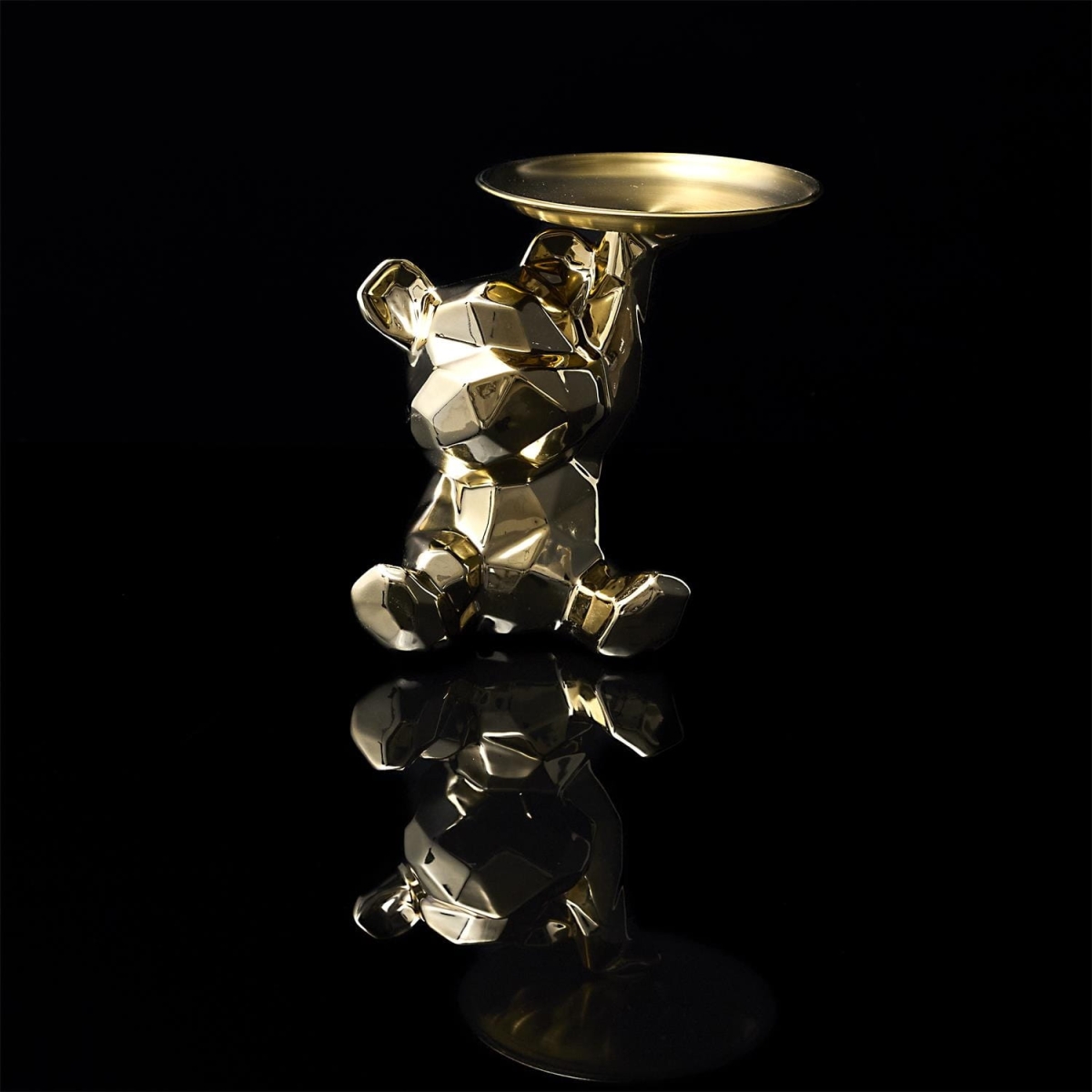 Figurka Miś origami ze złotą tacą złota